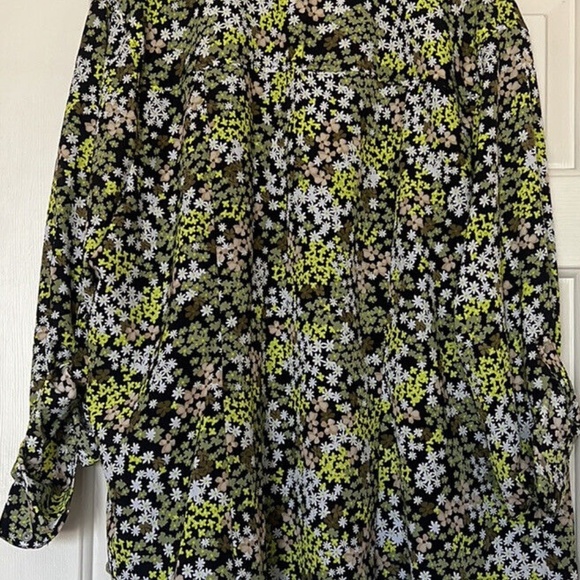 Michael Kors Floral Print Zip Shirt Top - Picture 6 of 6